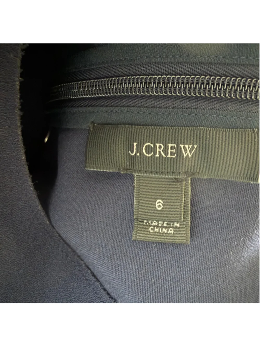 J. Crew Navy Blue Scalloped Sheath Dress Sleeveless Ponte Career Chic Size 6